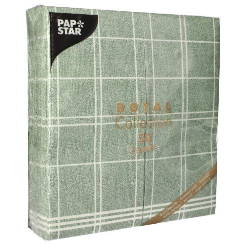 50 Servietten "ROYAL Collection" 1/6-Falz 48 cm x 33 cm dunkelgrün "Kitchen Craft"