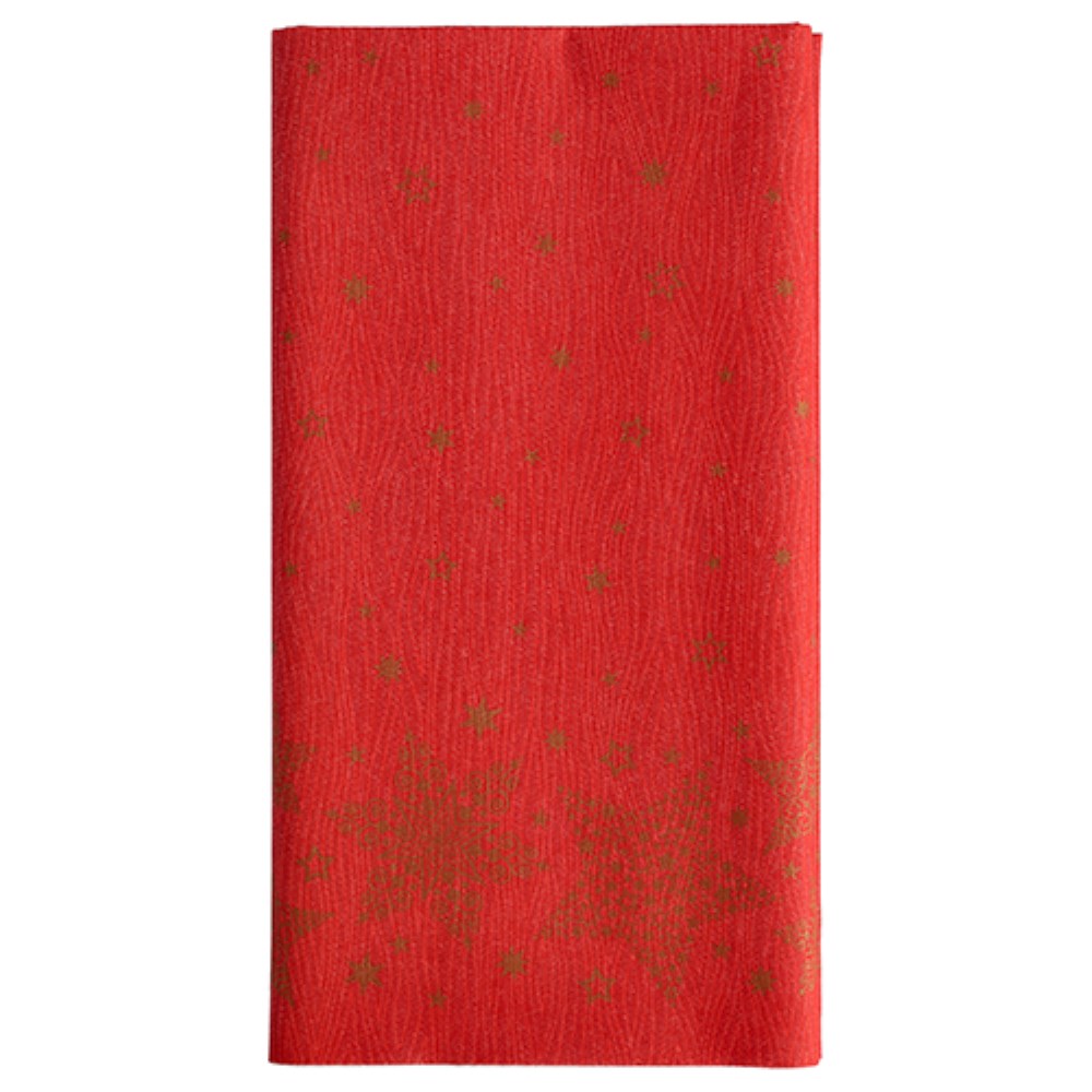 Tischdecke, stoffähnlich, Airlaid 120 cm x 180 cm rot "Christmas Shine"