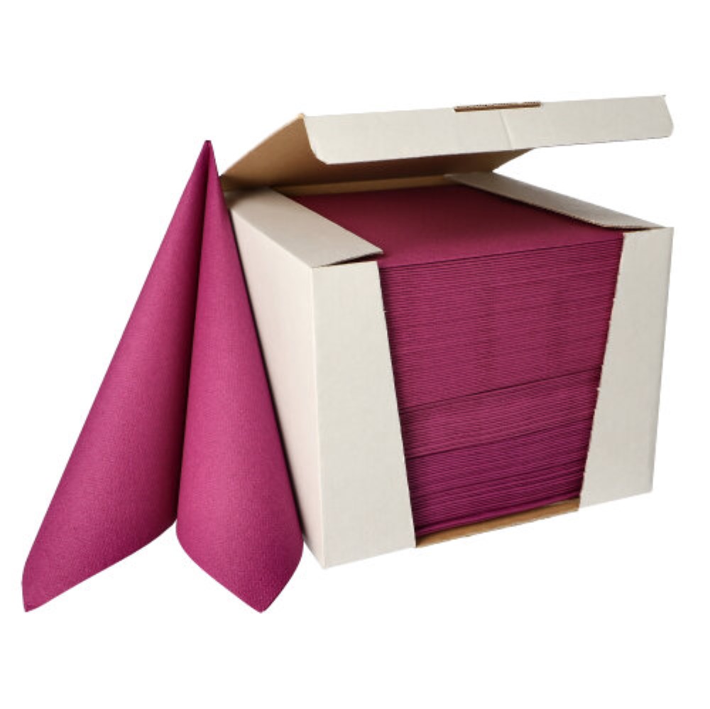 100 Servietten "ROYAL Collection" 1/4-Falz 40 cm x 40 cm lila