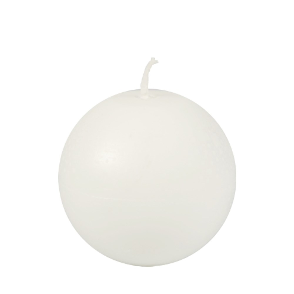 Kugelkerze Ø 80 mm weiss aus 100 % Stearin