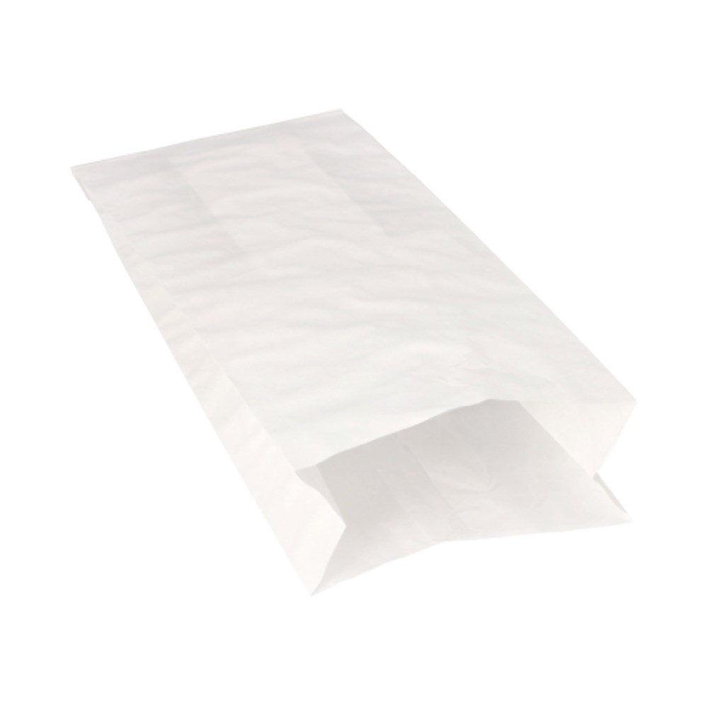 100 Warmhaltebeutel, Papier mit PE-Einlage 24 cm x 10,5 cm x 5,5 cm weiss