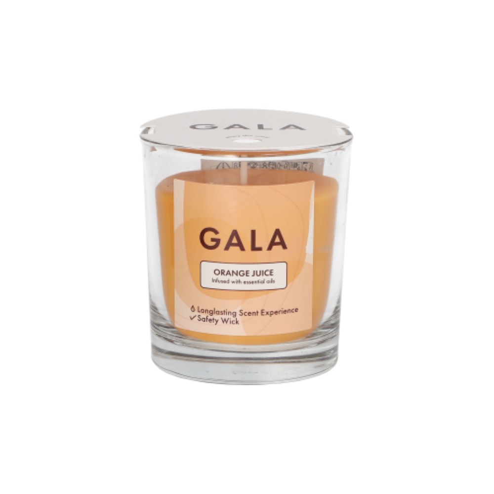 "GALA" Duftkerze im Glas Ø 70 mm · 77 mm orange - Orange Juice "Mini Nutella"