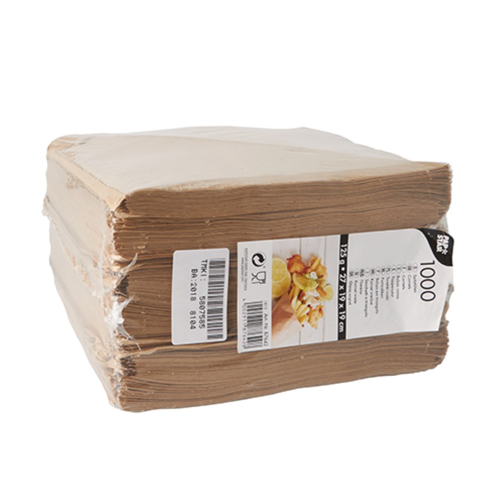 1000 Spitztüten, Pergament-Ersatz 27 cm x 19 cm x 19 cm braun Füllinhalt 125 g, fettdicht