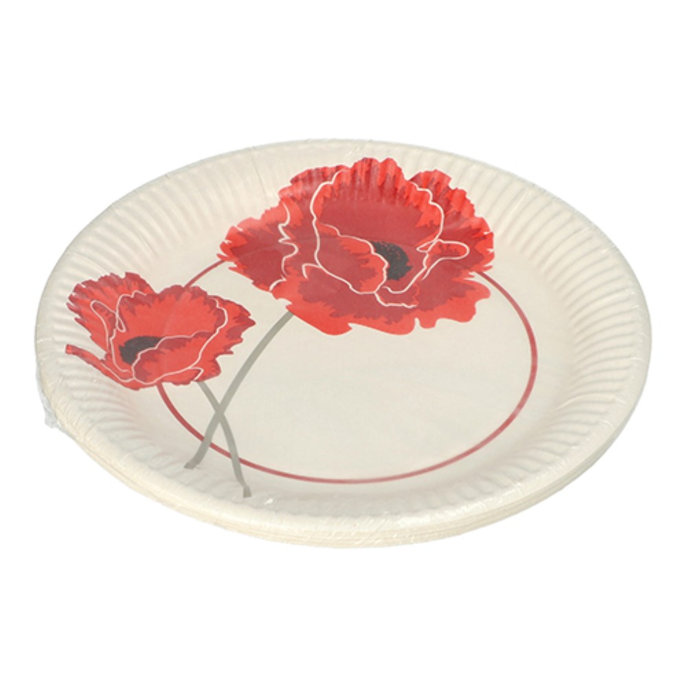 10 Teller, Pappe rund Ø 23 cm "Poppy"