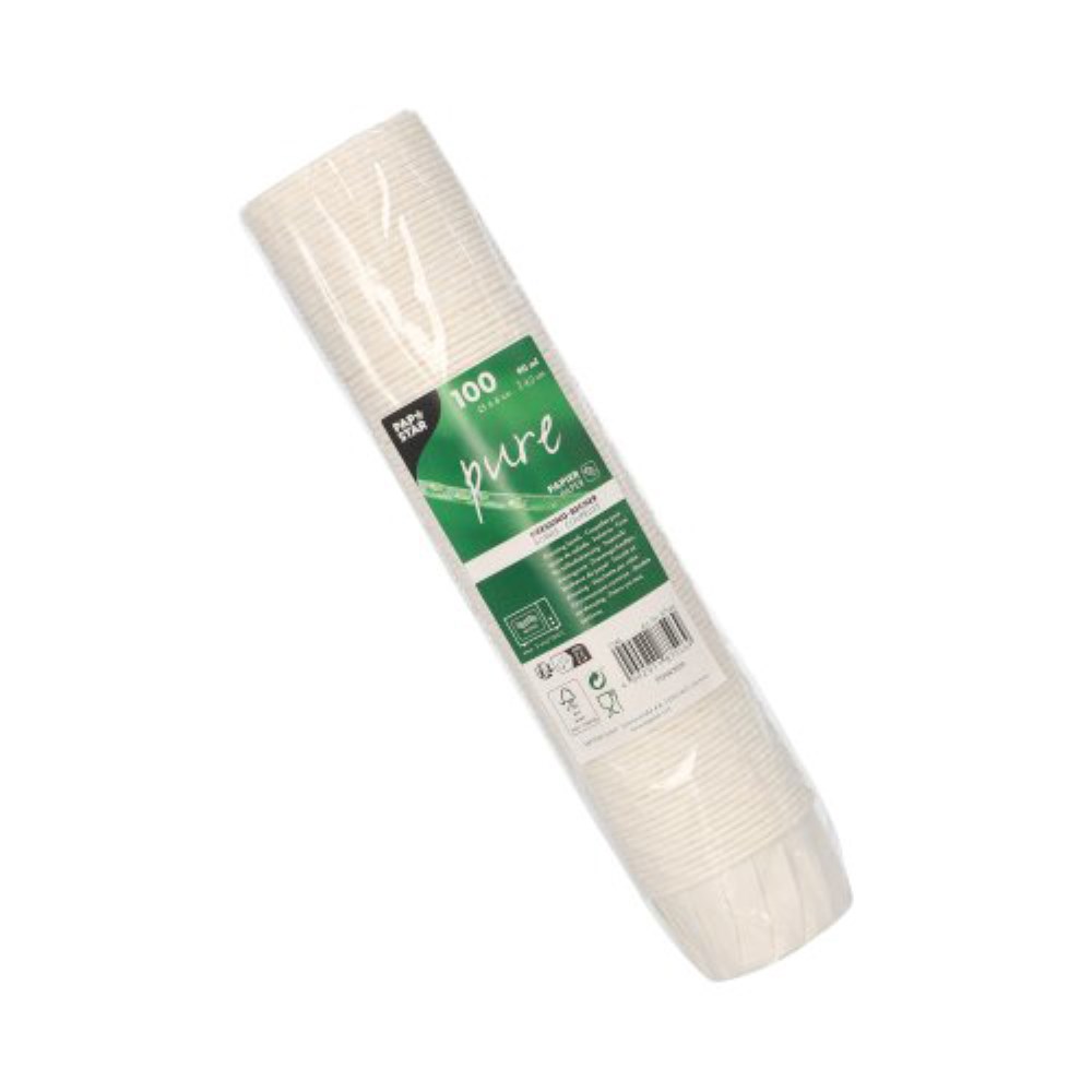 100 Dressingbecher, Papier "pure" 90 ml Ø 6,6 cm · 4,2 cm weiss