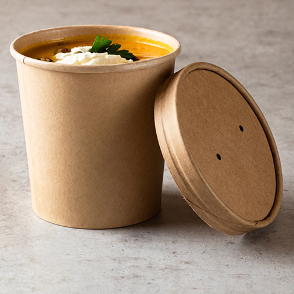 25 Suppenbecher, Pappe 230 ml Ø 9,8 cm · 6 cm braun