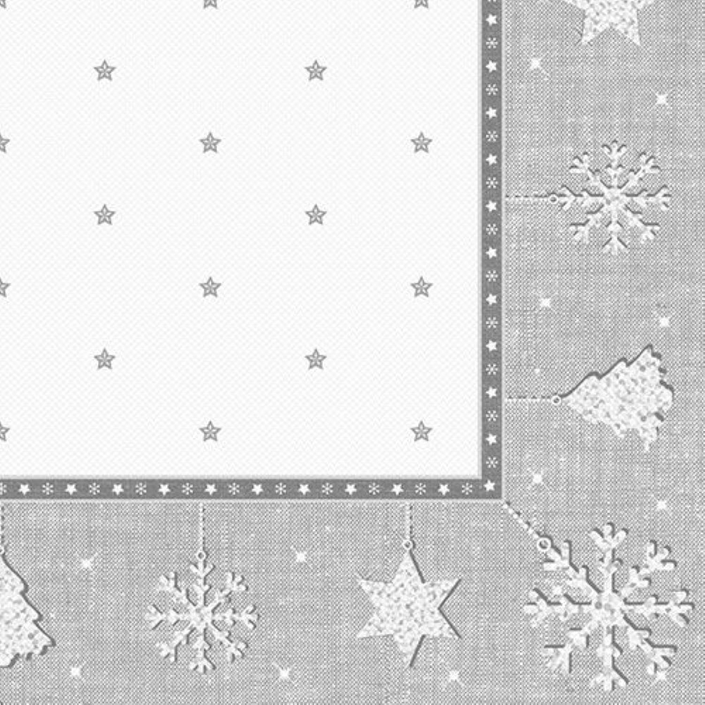 20 Servietten "ROYAL Collection" 1/4-Falz 40 cm x 40 cm silber "X-Mas"