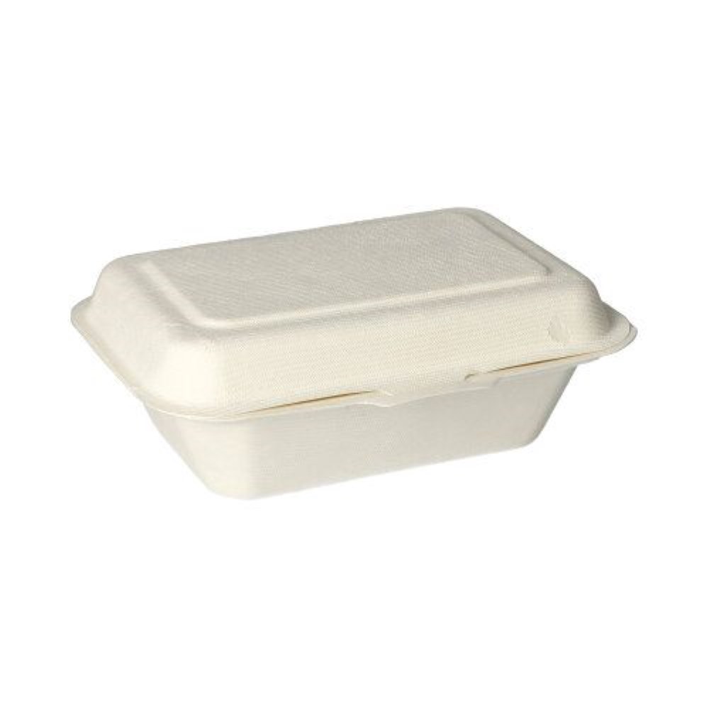 25 Menüboxen, Zuckerrohr "pure" ungeteilt 6 cm x 18 cm x 12,5 cm weiss