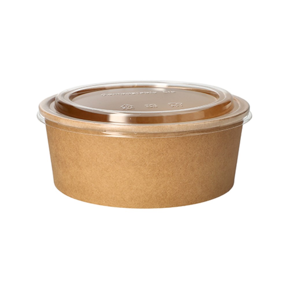 50 Salatschalen, Pappe rund 1300 ml Ø 18,4 cm · 7 cm braun