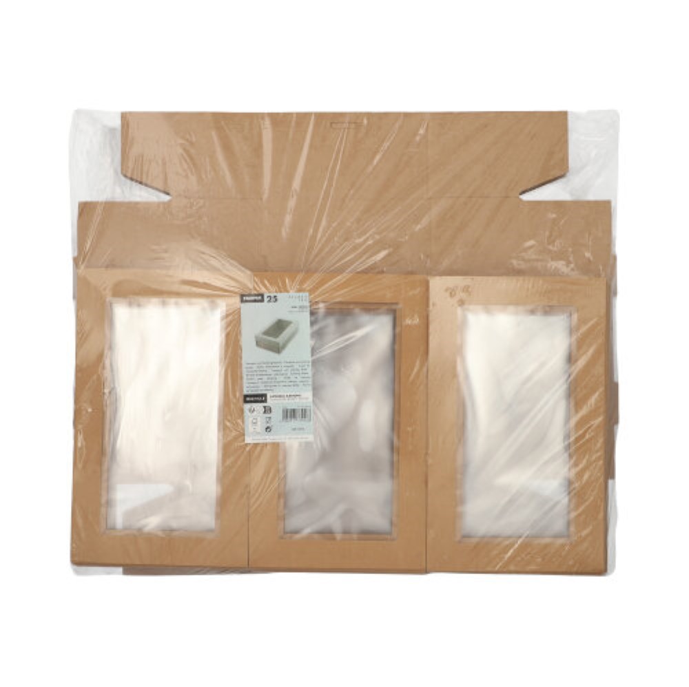 25 Transport- und Catering-Kartons, Pappe eckig 8 cm x 15,3 cm x 25,5 cm braun