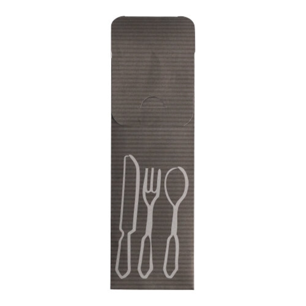 100 Bestecktaschen 23,5 cm x 7,3 cm anthrazit inkl. farbiger Serviette