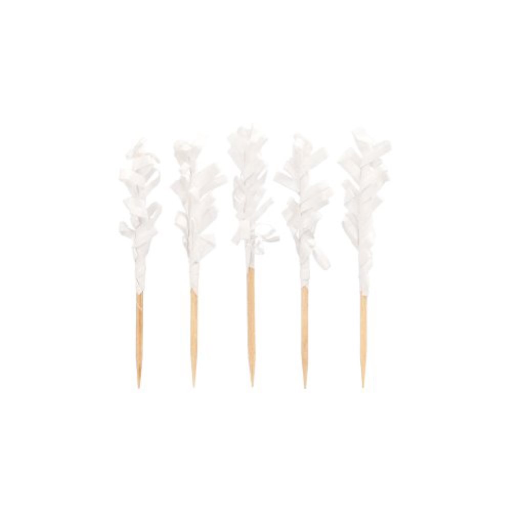 1000 Deko-Picker 6,8 cm weiss "Frills"