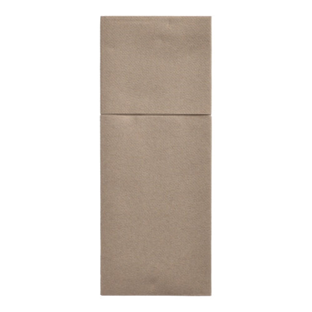 100 Bestecktaschen, Airlaid 40 cm x 48 cm taupe "Premium" mit Besteckfalz