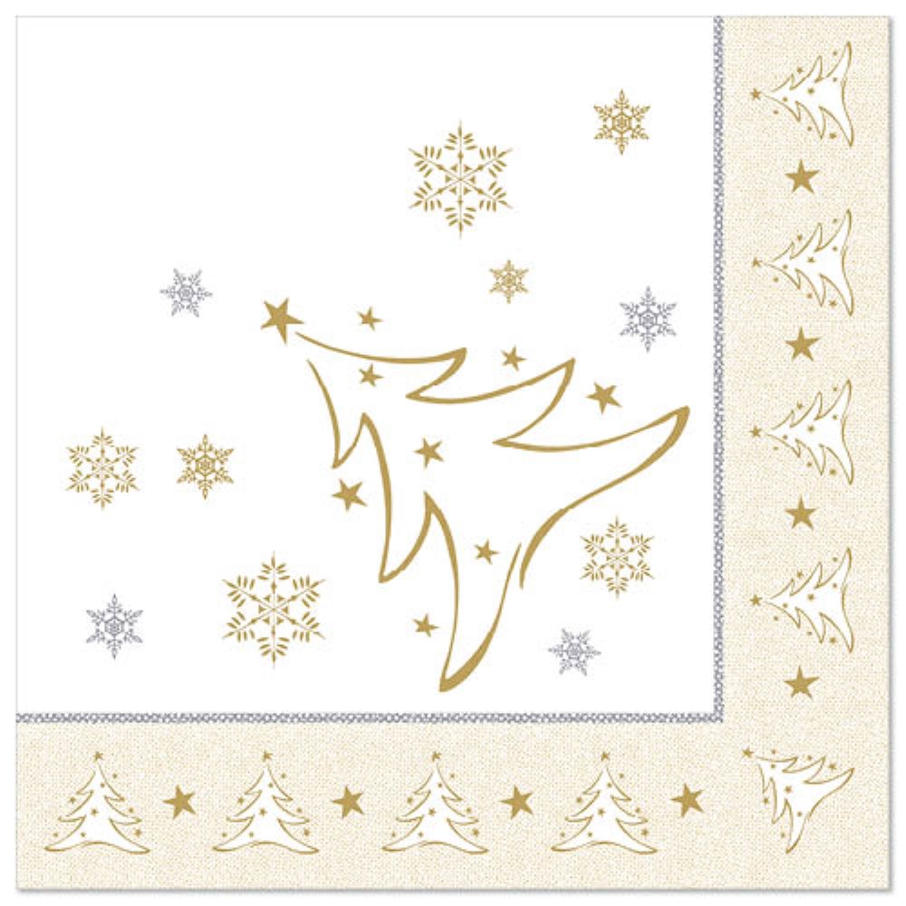 50 Servietten "ROYAL Collection" 1/4-Falz 40 cm x 40 cm gold "X-Mas Elegance"