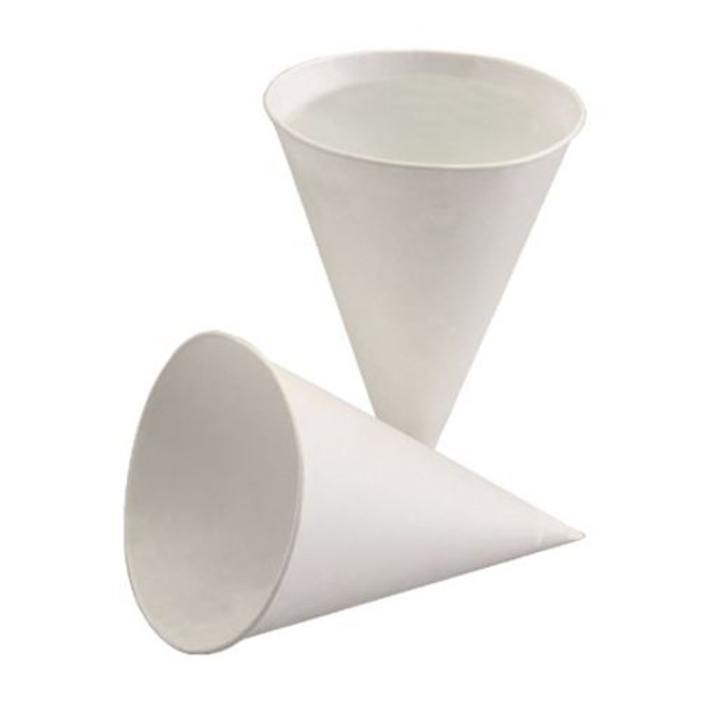 200 Spitzbecher, Zuckerrohrpapier 120 ml Ø 7,5 cm · 10,5 cm weiss mit Palmwachsbeschichtung