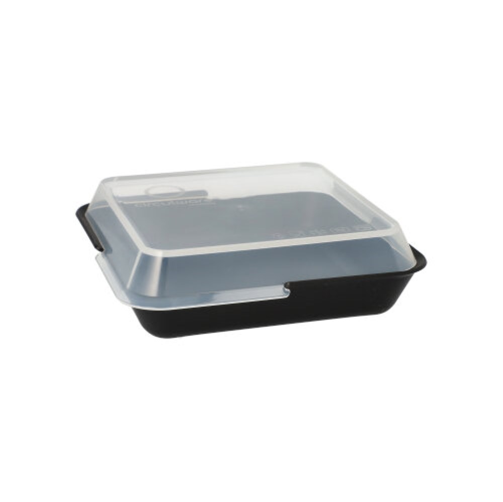 12 "Circulware" Mehrweg-Schalen Mix & Match eckig 3 cm x 15,6 cm x 15,6 cm schwarz