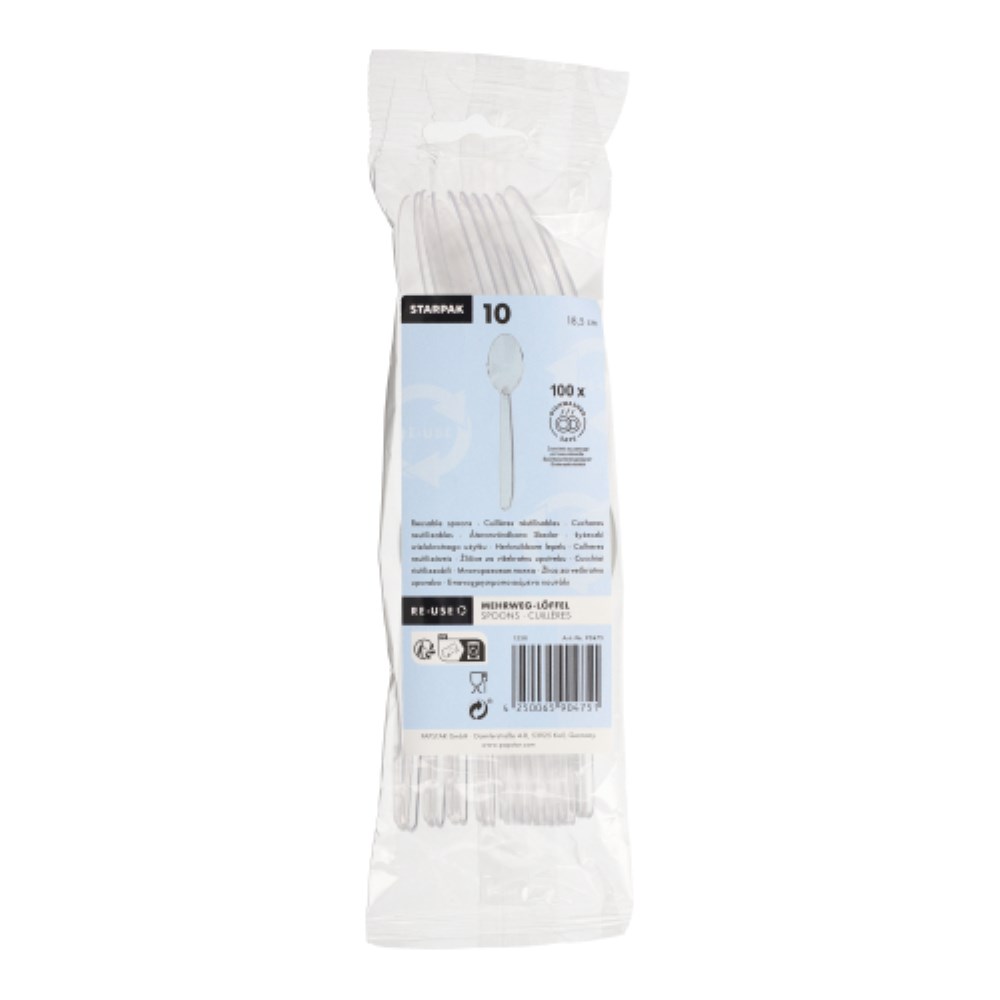 10 Mehrweg-Löffel 18,5 cm transparent