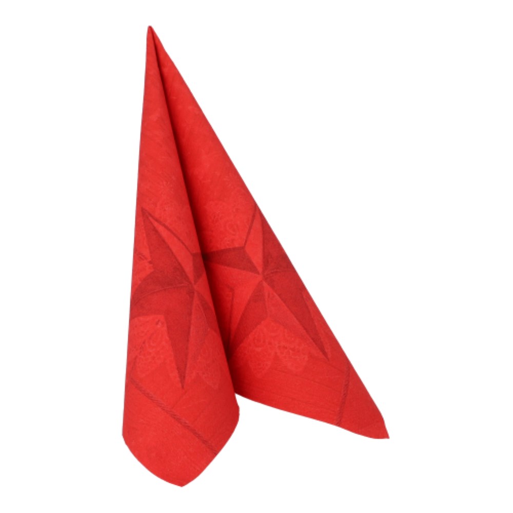 50 Servietten "ROYAL Collection" 1/4-Falz 40 cm x 40 cm rot "Rising Star"
