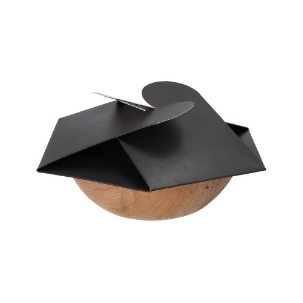 25 Schalen, Palmblatt rund 900 ml Ø 21 cm · 6 cm natur/schwarz mit separatem Flower-Lid