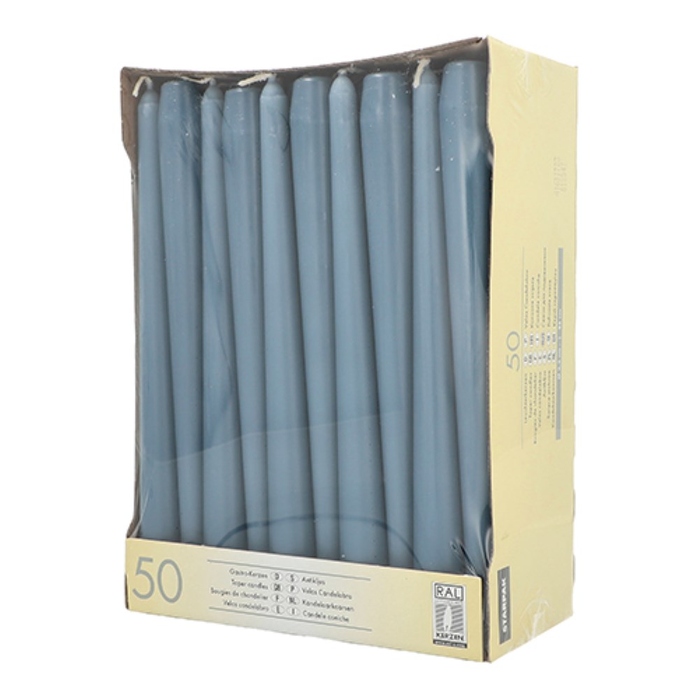 50 Leuchterkerzen Ø 2,2 cm · 25 cm arktikblau