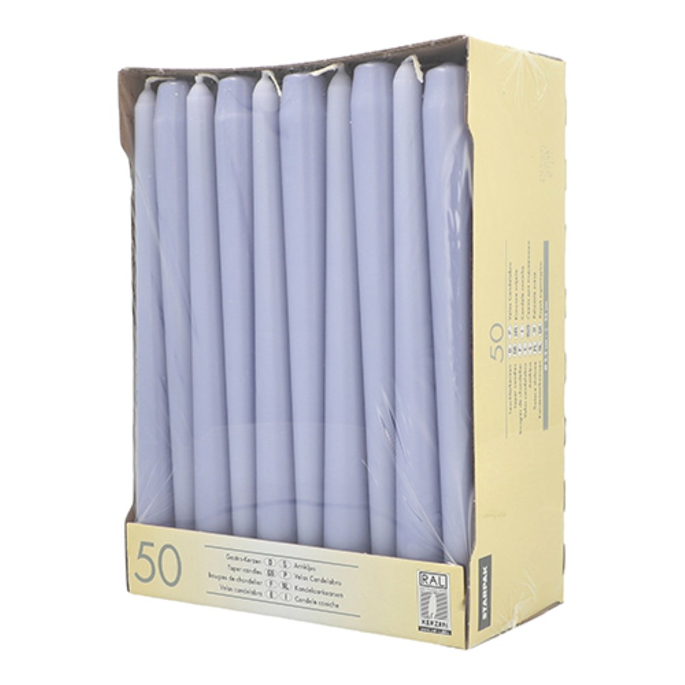 50 Leuchterkerzen Ø 2,2 cm · 25 cm flieder