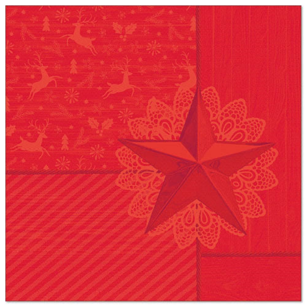 50 Servietten "ROYAL Collection" 1/4-Falz 40 cm x 40 cm rot "Rising Star"
