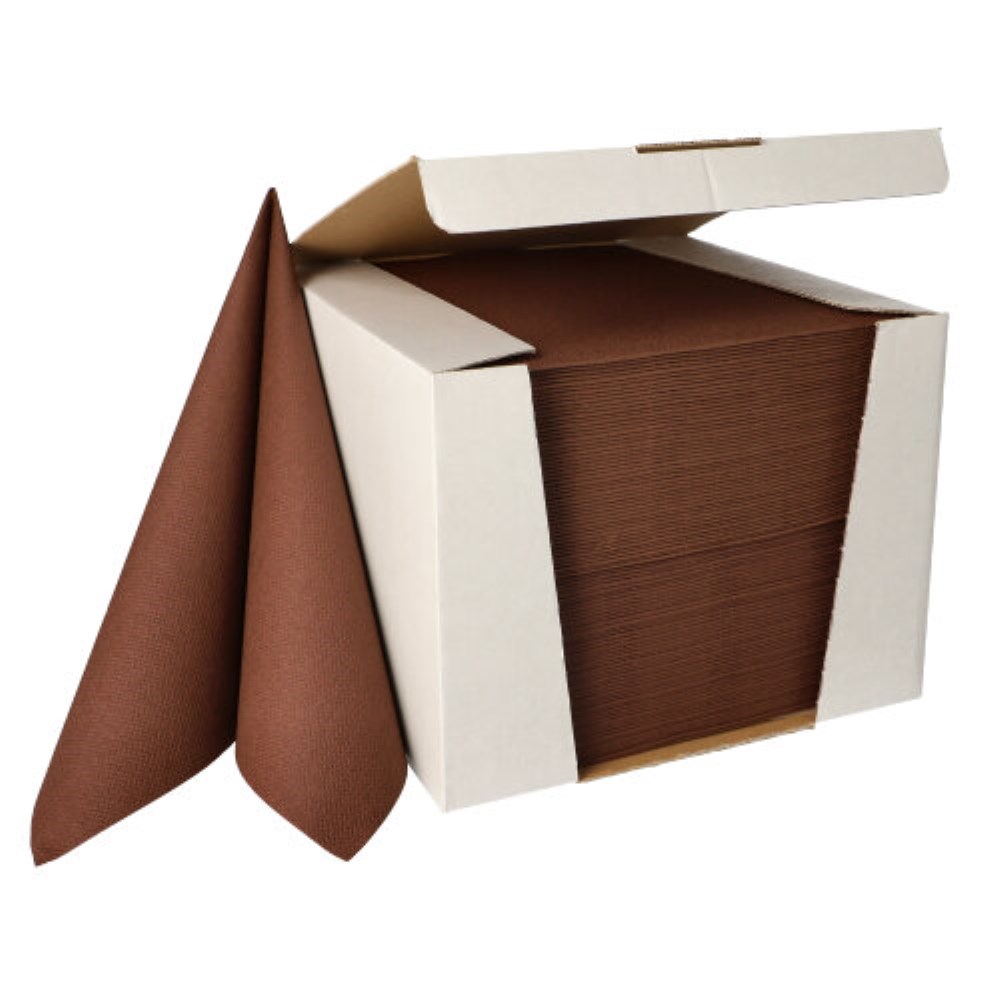 100 Servietten "ROYAL Collection" 1/4-Falz 40 cm x 40 cm braun