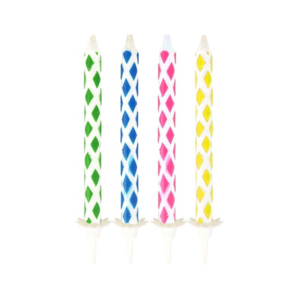 10 Magic-Kerzen mit Halter 6 cm farbig sortiert
