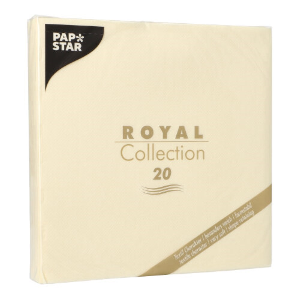 20 Servietten "ROYAL Collection" 1/4-Falz 40 cm x 40 cm champagner