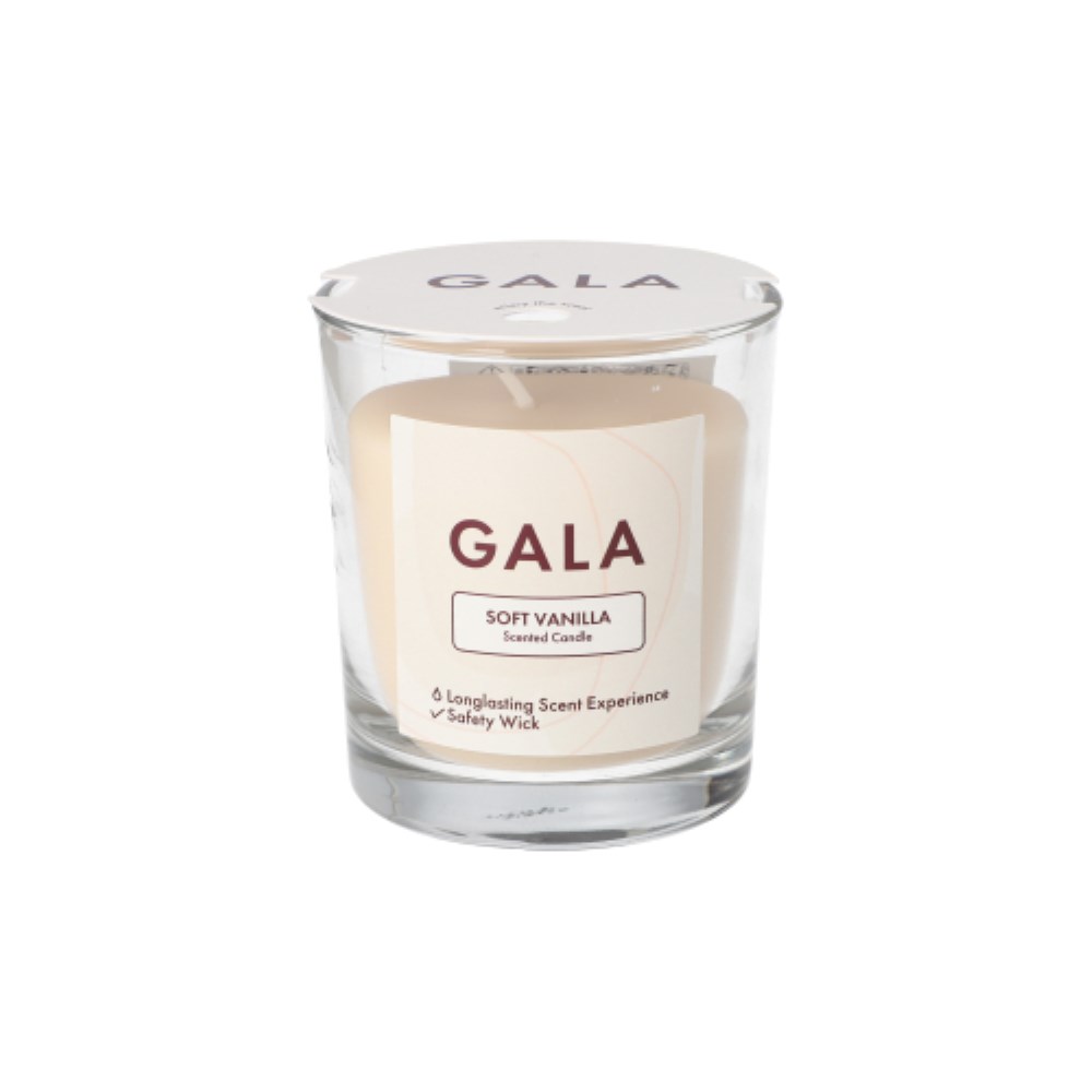 "GALA" Duftkerze im Glas Ø 70 mm · 77 mm creme - Soft Vanilla "Mini Nutella"