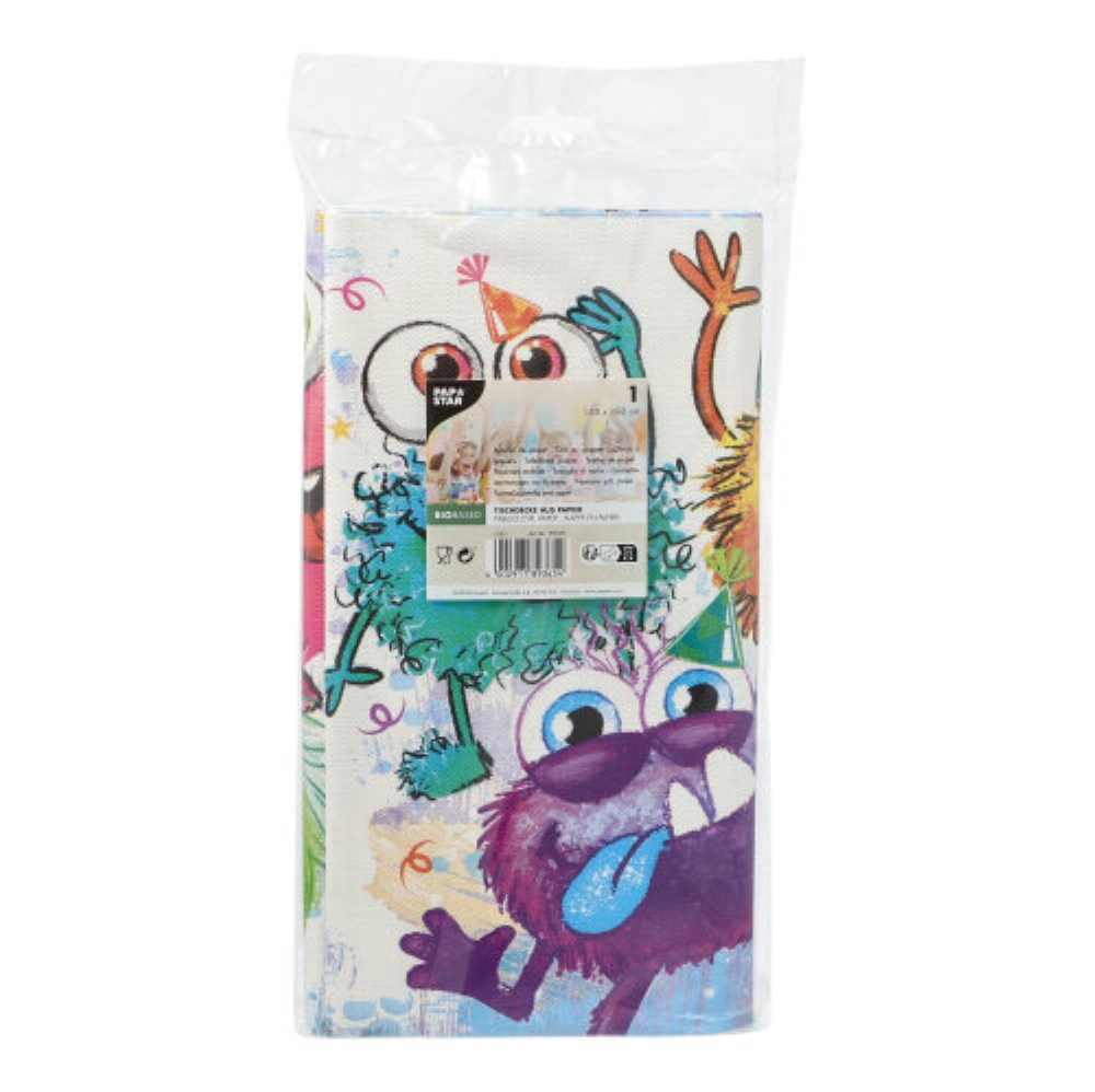 Tischdecke, Papier 120 cm x 180 cm "Funny Monsters"