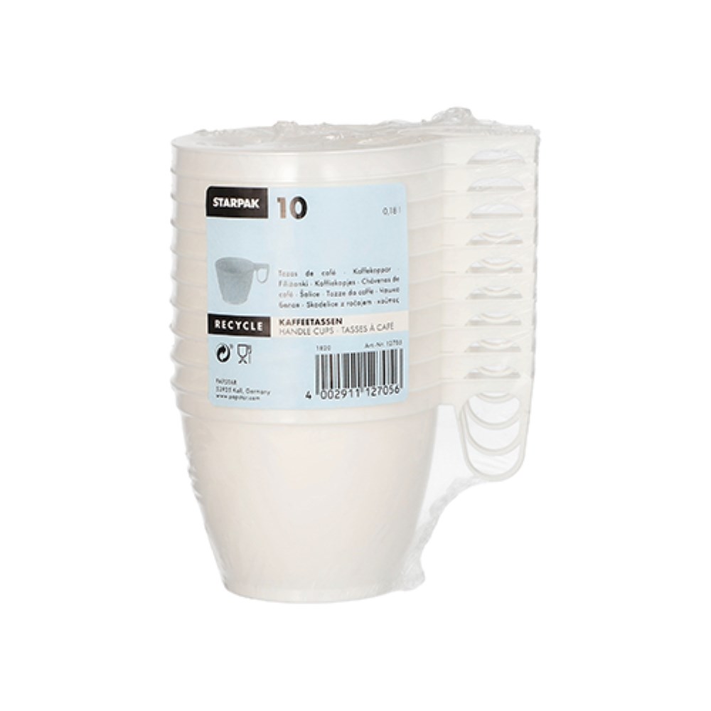 10 Kaffeetassen, PS 0,18 l Ø 7,8 cm · 6 cm weiss