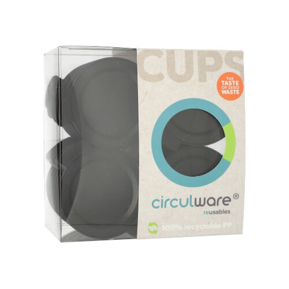 24 "Circulware" Mehrweg-Deckel für Trinkbecher PP Ø 8 cm · 1,5 cm schwarz