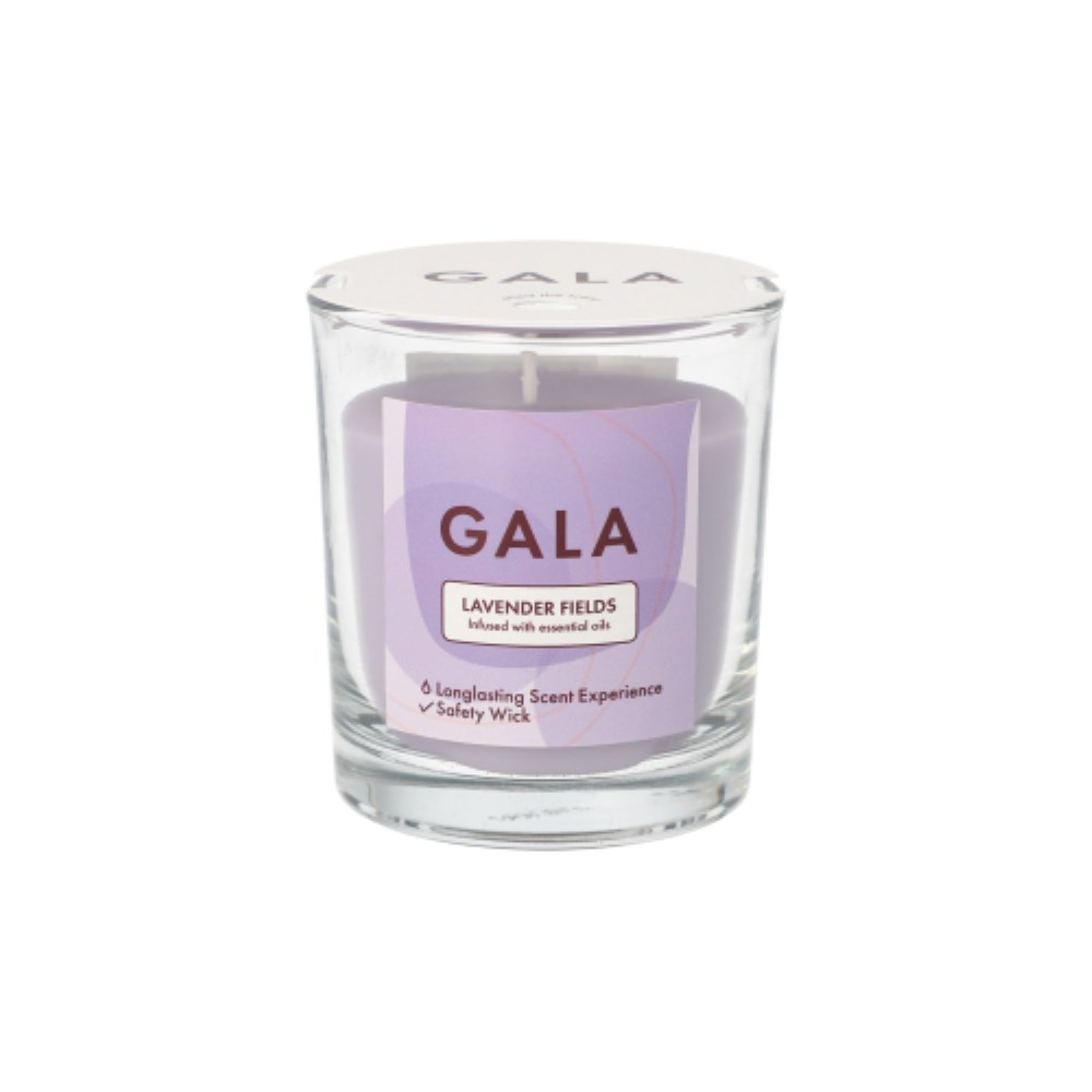 "GALA" Duftkerze im Glas Ø 70 mm · 77 mm violett - Lavender Fields "Mini Nutella"