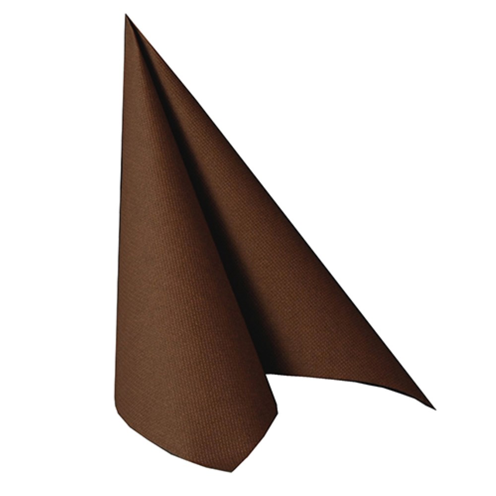 100 Servietten "ROYAL Collection" 1/4-Falz 40 cm x 40 cm braun