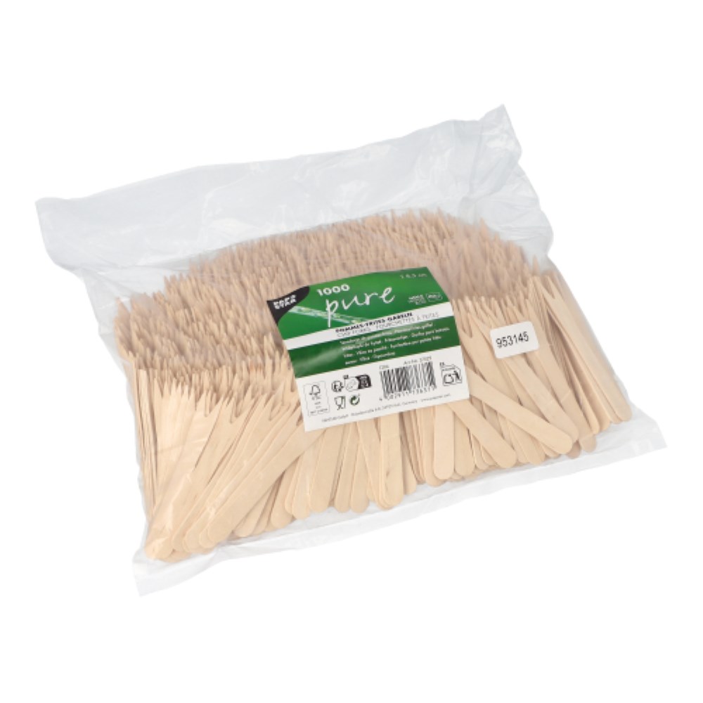 1000 Pommes-Frites-Gabeln, Holz "pure" 8,5 cm