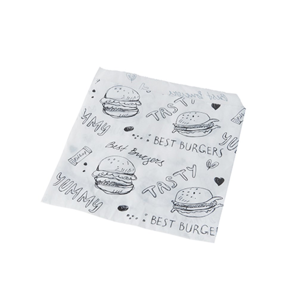 1000 Hamburger-Tüten, Pergament-Ersatz 13,5 cm x 13 cm weiss fettdicht