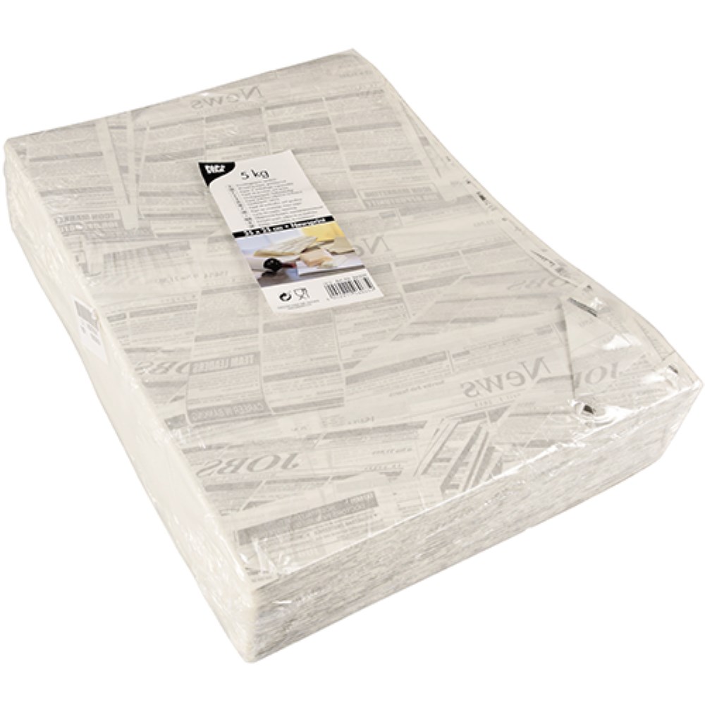 5 kg Einschlagpapiere, Pergament-Ersatz 35 cm x 25 cm "Newsprint" fettdicht