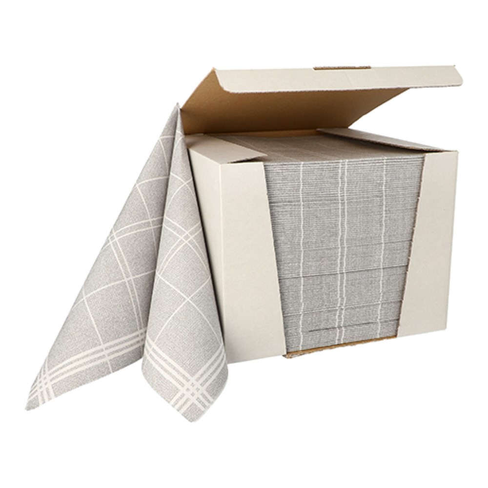 100 Servietten "ROYAL Collection" 1/4-Falz 40 cm x 40 cm grau "Kitchen Craft"