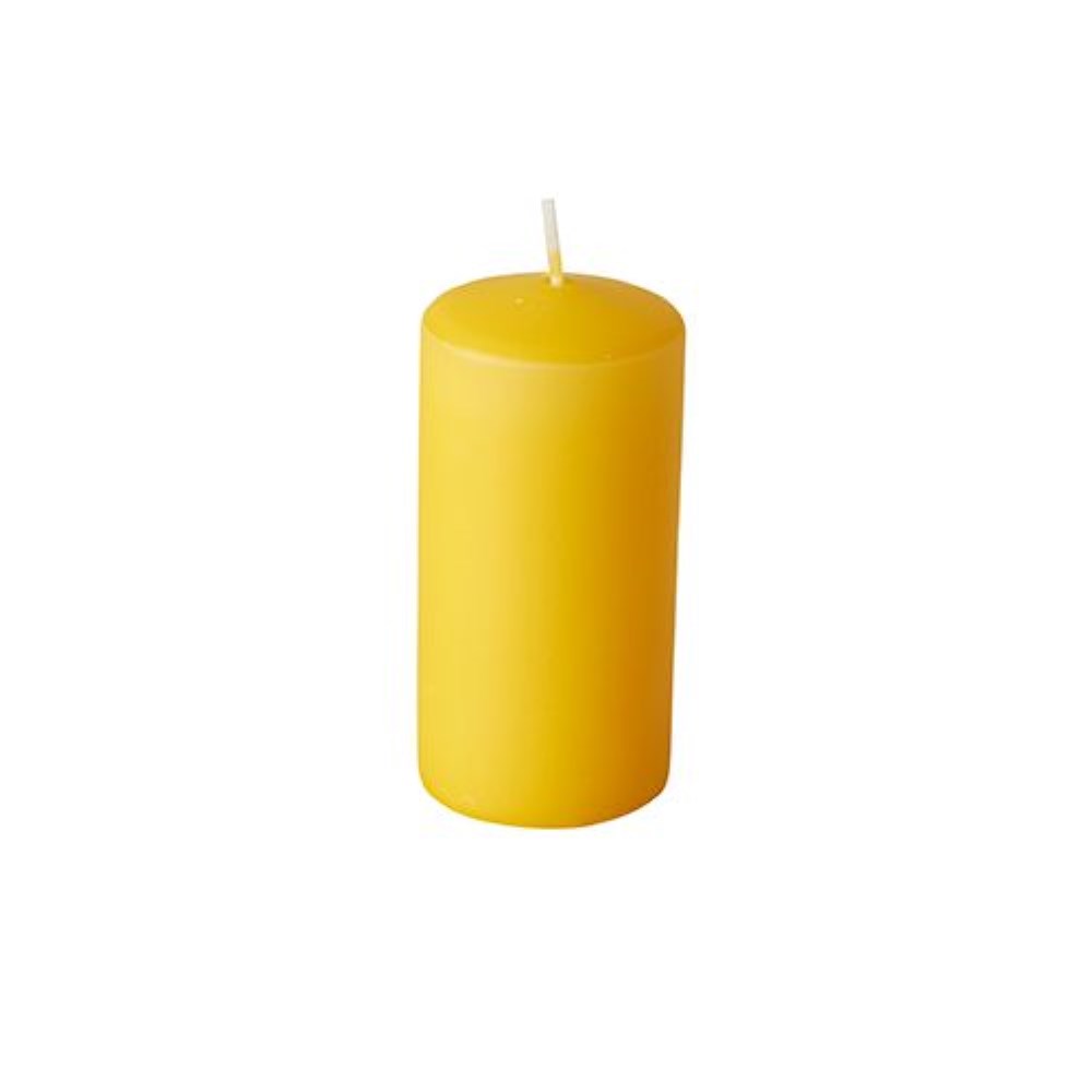 8 Stumpenkerzen Ø 50 mm · 100 mm goldgelb
