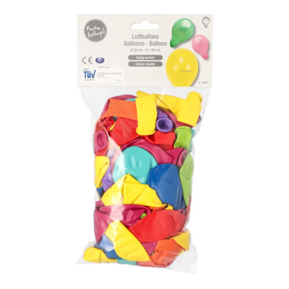 100 Luftballons Ø 25 cm farbig sortiert