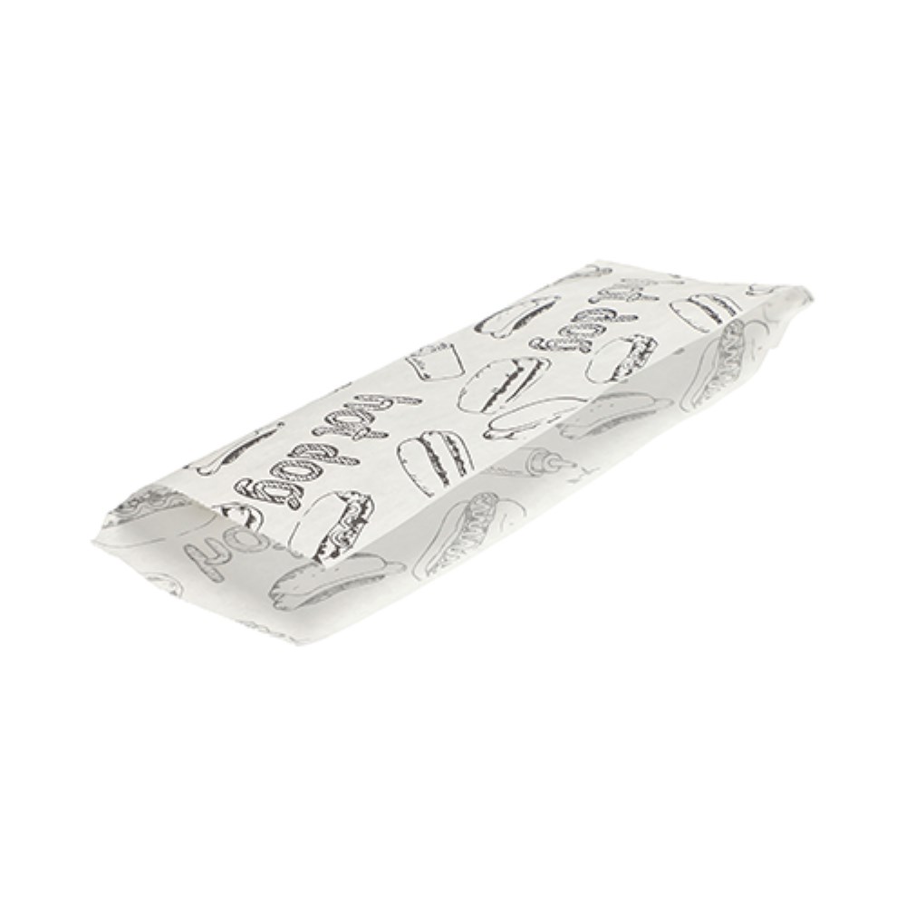 1000 Hot Dog-Tüten Kraftpapier 21 cm x 8,5 cm weiss