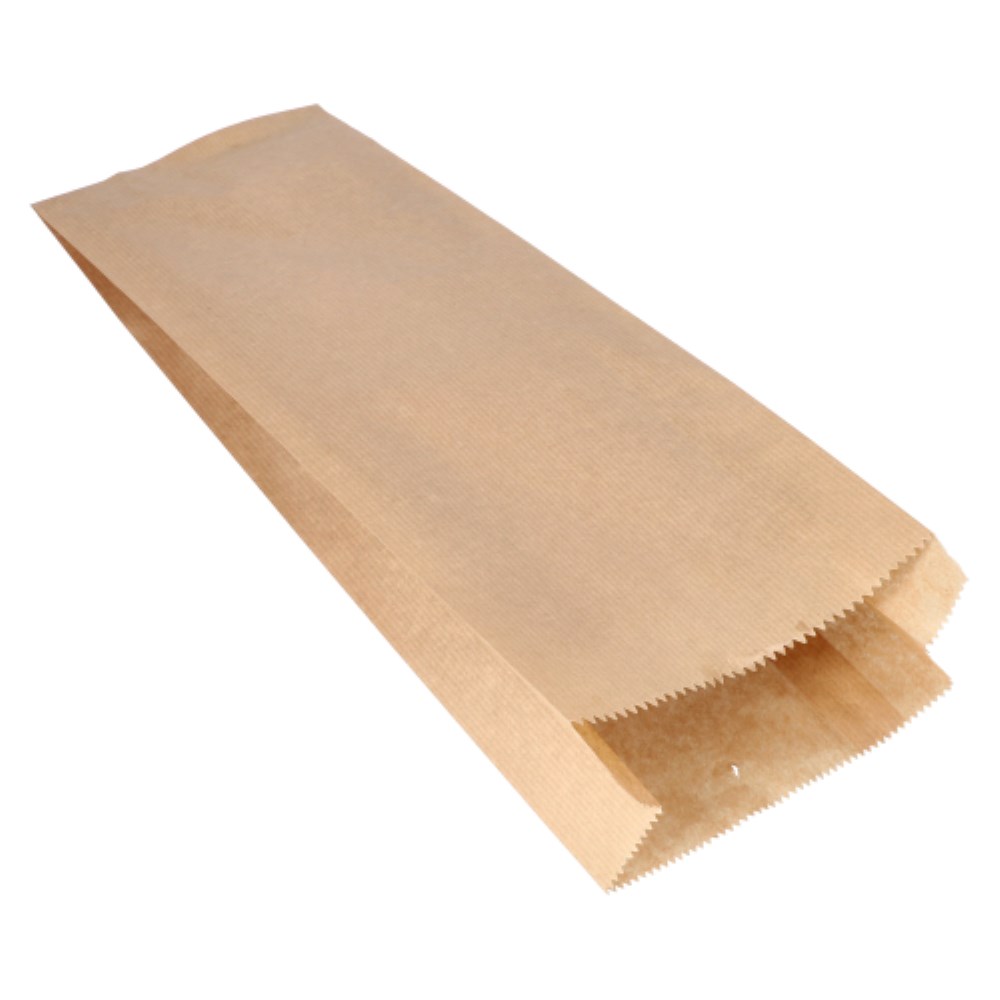1000 Papierfaltenbeutel gefädelt Kraftpapier 42 cm x 15 cm x 7 cm braun Füllinhalt 3 kg