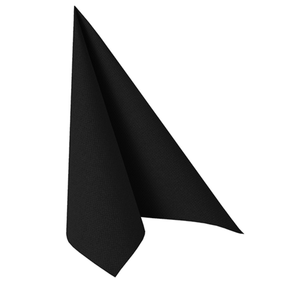 100 Servietten "ROYAL Collection" 1/4-Falz 40 cm x 40 cm tiefschwarz