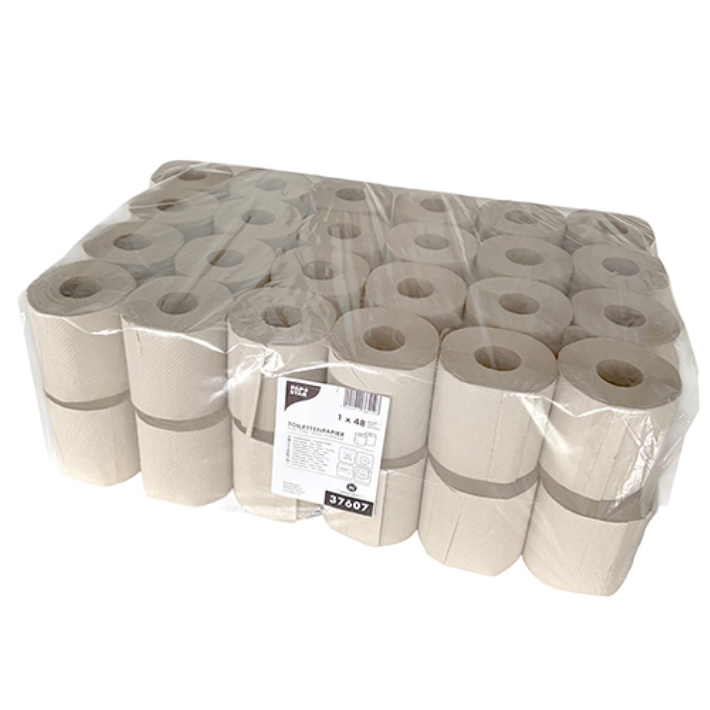 48 Rollen Toilettenpapier, 1-lagiges Krepp Ø 10,5 cm · 11 cm x 9,8 cm natur 400 Blatt