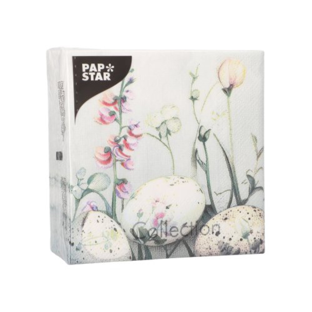 50 Servietten, 3-lagig 1/4-Falz 25 cm x 25 cm "Pastell Eggs"