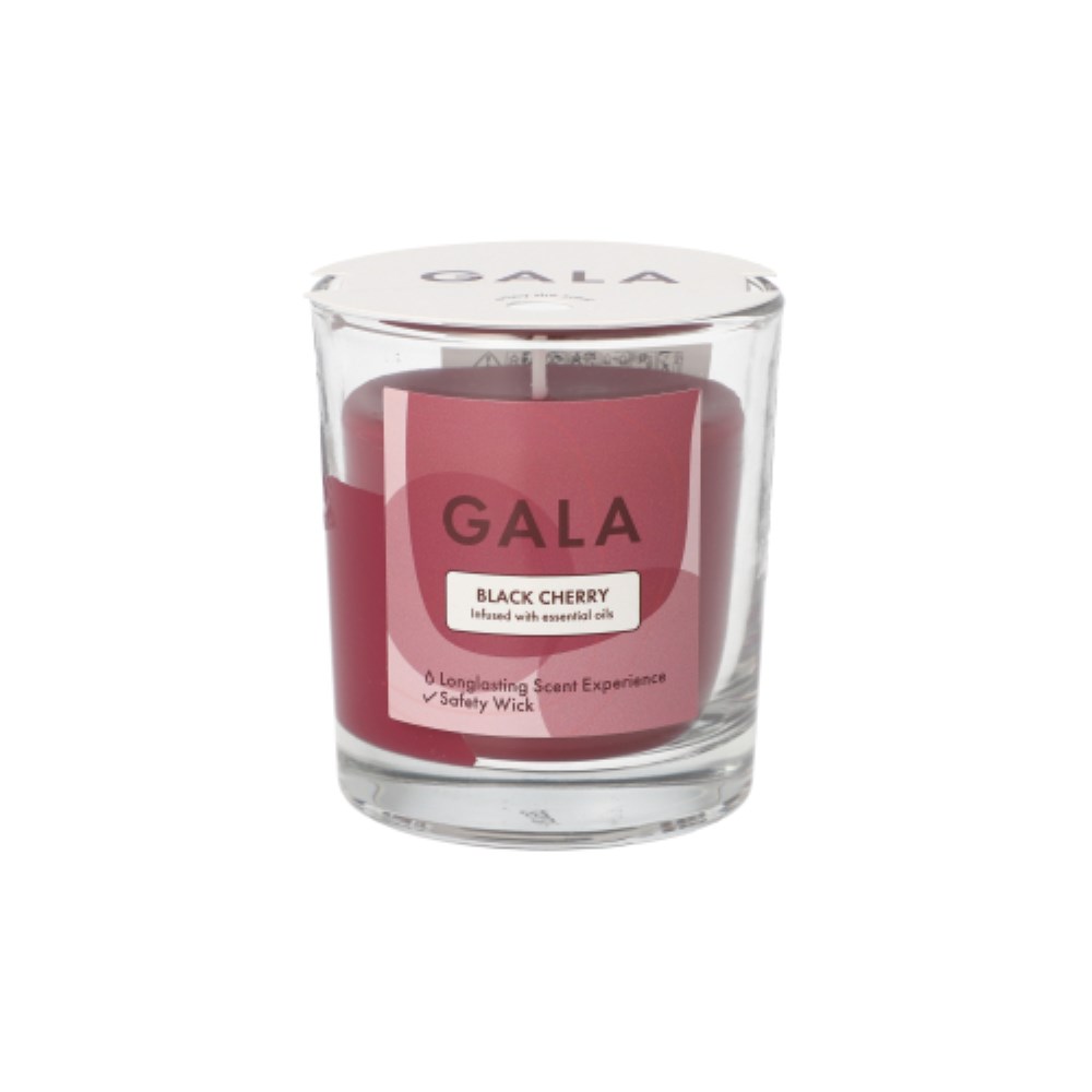"GALA" Duftkerze im Glas Ø 70 mm · 77 mm bordeaux - Black Cherry "Mini Nutella"