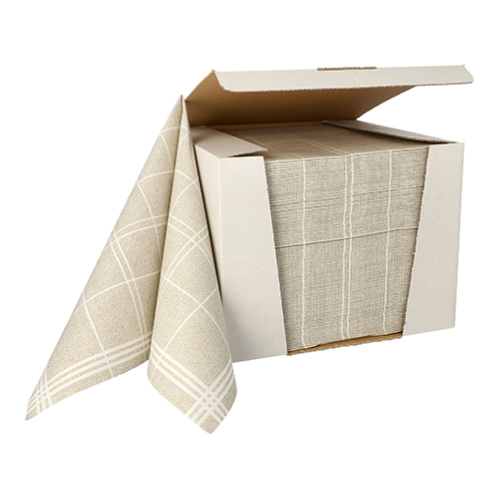 100 Servietten "ROYAL Collection" 1/4-Falz 40 cm x 40 cm sand "Kitchen Craft"