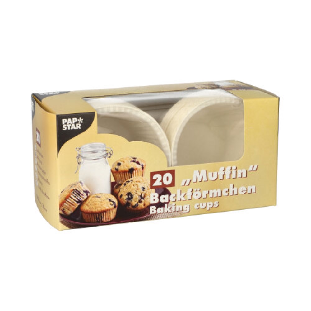 20 Muffins-Backförmchen Ø 5 cm · 3,5 cm weiss