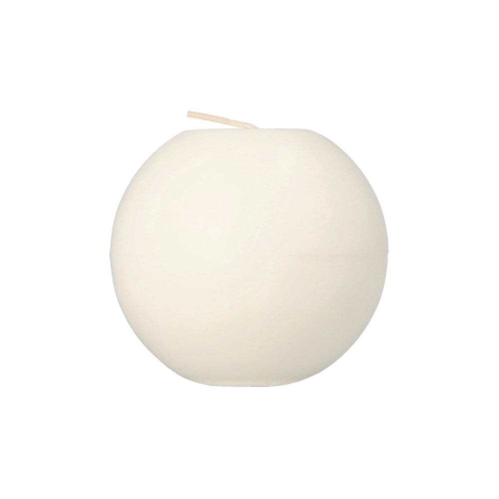 Kugelkerze Ø 80 mm weiss aus 100 % Stearin
